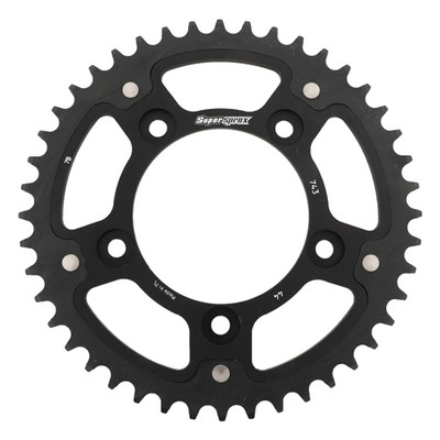 SUPERSPROX REAR STEALTH SPROCKET ALU/STL 44T-520 BLK DUC RST-743-44-BLK