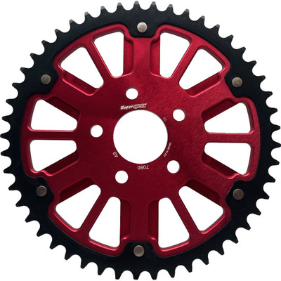 SUPERSPROX STEALTH 51T REAR SPROCKET RED ALUM CAR BLK STEEL TEETH RST-7080:51-RED