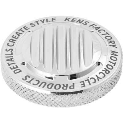 KENS FACTORY NL GAS CAP FINNED CHROME DUMMY CAP FOR M8 LH KFC-06