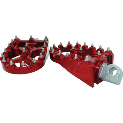 FLO MOTORSPORTS MOTO SYTLE FOOTPEG SET RED 2"X3.125" FPEG-800R