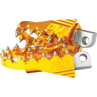FLO MOTORSPORTS MOTO STYLE FOOTPEG SET GOLD 2"X3.125" FPEG-800GLD