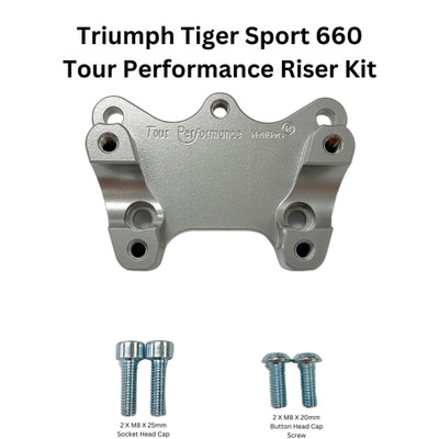 HELIBARS HANDLEBAR RISERS SILVER W/RAM BALL TRI HR06189-RB