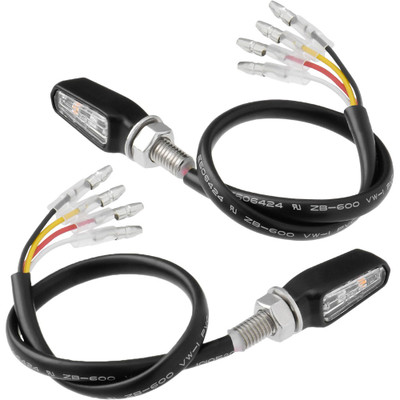 ZETA 701 LED TURN SIGNALS W/TAILLIGHT BLK W/CLR LENS PR ZR46-0109
