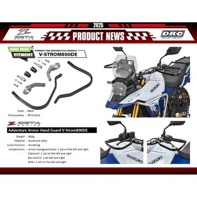 ZETA ADVENTURE ARMOR HANDGUARDS PR BLACK SUZ ZE72-6211