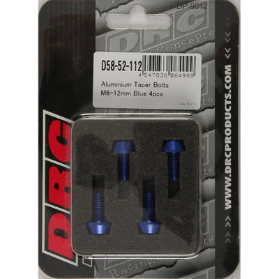 DRC ALUMINUM TAPER BOLTS BLUE M6X12MM 4/PK D58-52-112