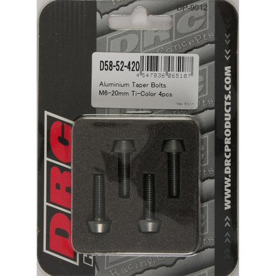 DRC ALUMINUM TAPER BOLTS TITANIUM M6X20MM 4/PK D58-52-420
