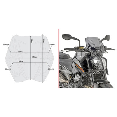 GIVI WINDSHIELD SPECIFIC LOW SMOKE KTM A7708