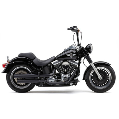 COBRA 3" NH SERIES SLIP-ONS BLACK FAT BOY/DCE 07-17