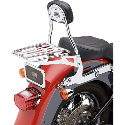 COBRA DETACHABLE BACKREST ROUND CHROME SOFTAIL 00-06 602-2001