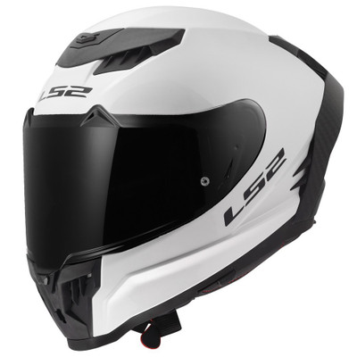 LS2 Dragon Carbon Solid Full Face Helmet Gloss White