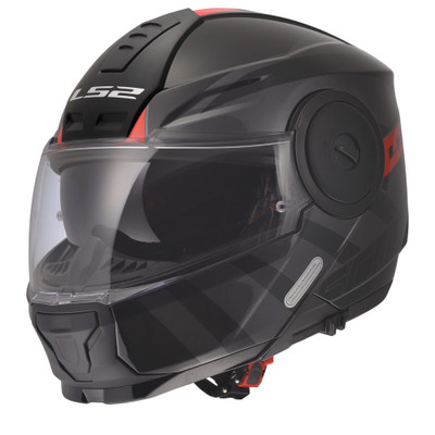 LS2 Horizon II Hamr Modular Helmet Gloss Black Titanium Red