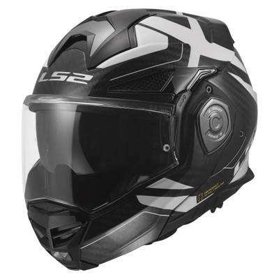 LS2 Advant X Carbon Halo Modular Helmet Gloss Black White