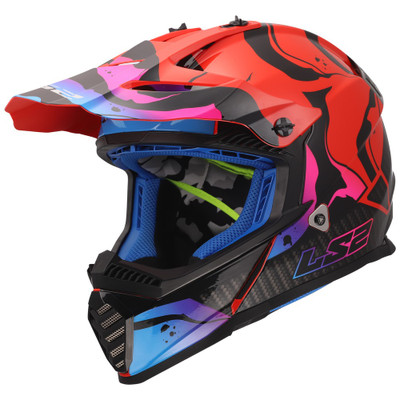 LS2 Gate Youth Wash MX Helmet Gloss Red Blue Purple