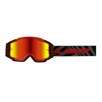 LS2 Charger Pro Sand Goggle Red with Red Iridium Lens