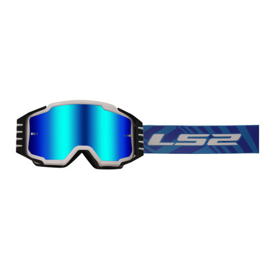 LS2 Charger Pro Sand Goggle White with Blue Iridium Lens
