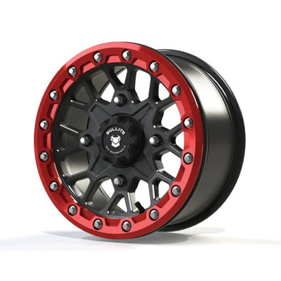BULLITE RIDER WHEEL GUN METAL/RED, 14X7.0, 4/156, 5+2