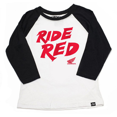 FACTORY EFFEX HONDA RIDE RED YTH BASEBALL SHIRT/ BLACK-WHITE L