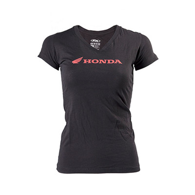 FACTORY EFFEX HONDA HORIZONTAL WOMENS T- SHIRT / BLACK (S)