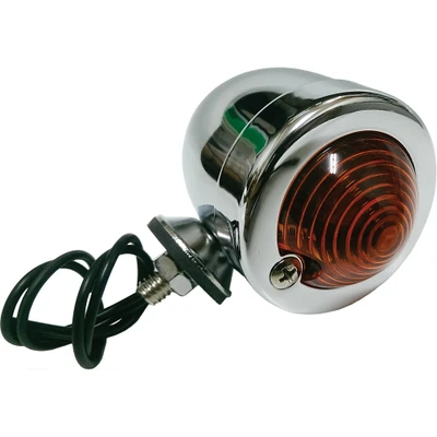 HARDDRIVE BULLET MARKER LIGHT CHROME AMBER LENS DUAL FILAMENT 201039
