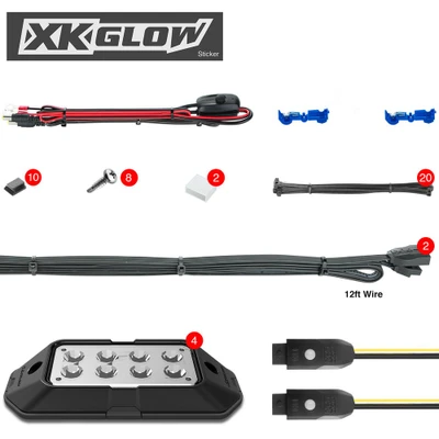 XK GLOW 4PC RGB ROCK LIGHT XK-ROCK-STA
