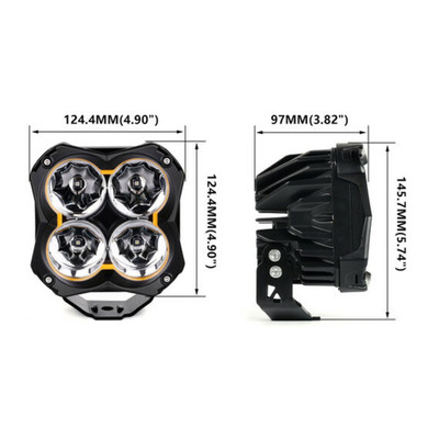 XK GLOW 5" SPOT BEAM CUBE LIGHT 2 PIECE KIT XK067005-KIT