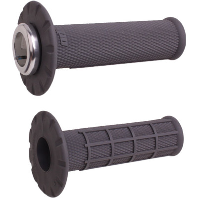 ODI MICRO-X LOCK-ON GRIPS HALF-WAFFLE GRAPHITE/SILVER H36MXH