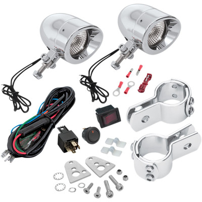 SHOW CHROME Highway Bar Mini Driving Lights Kit — Halogen