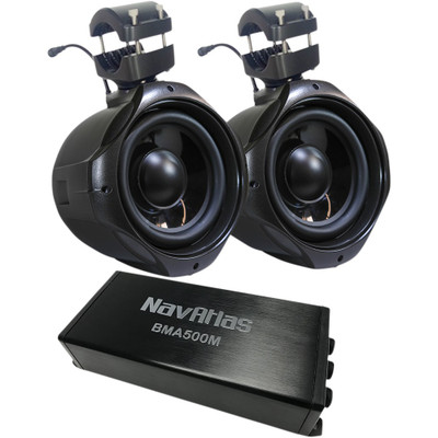 NAVATLAS 8” Passive Roll-Cage Subwoofers and BMA500M Class D Monoblock Amplifier