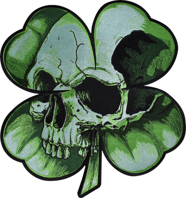 LETHAL THREAT Shamrock Clover Skull Embroidered Patch