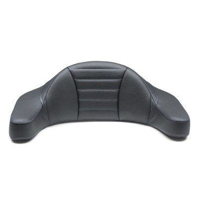 MUSTANG 93-13 HD FL Super Touring Extended Arm Wrap-Around Backrest Deluxe - Black w/Blue Stitching