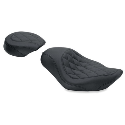 MUSTANG 04-21 Harley Sportster Wide Tripper Solo Seat Diamond Stitch - Black