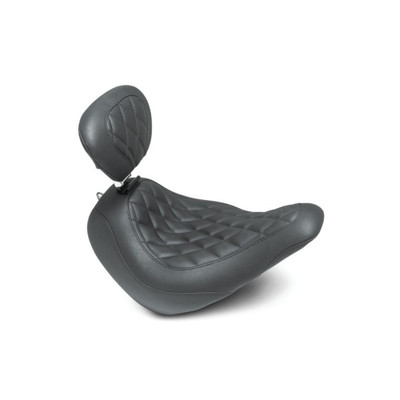 MUSTANG 18-21 Harley Low Rider, Sport Glide Wide Tripper Solo Seat w/DBR Diamond Stitch - Black