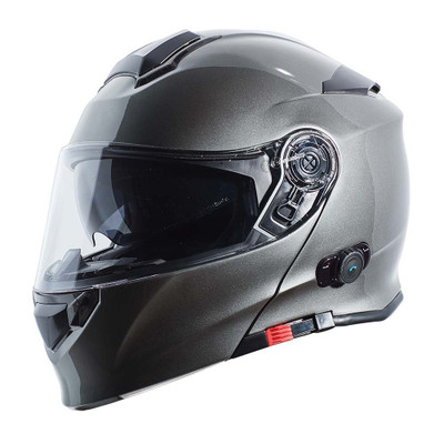 TORC T-28 Bluetooth Silver Metallic Helmet