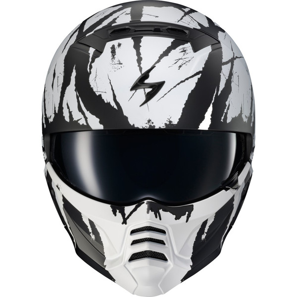 scorpion covert 2 helmet EXO CV2-0054 Open-Face Gloss White Md and allowing for communication devices GoPro Camera Mount | Chin