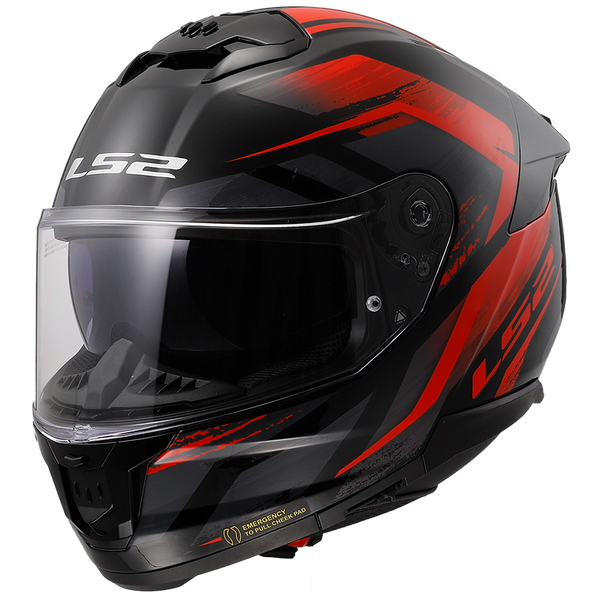 LS2 FF808 Stream II Fury Black Red Gloss Helmet (D Ring)– Moto Central