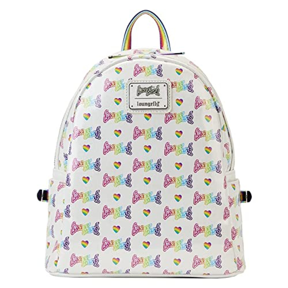 Loungefly Lisa Frank Logo Mini-Backpack with Detachable Heart Hip Bag