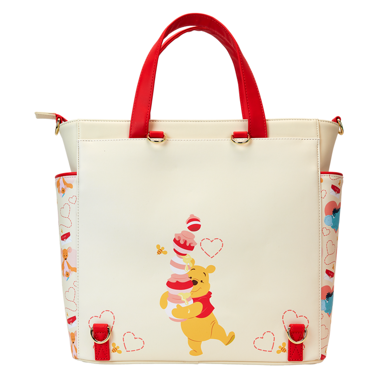 【Loungefly】The Pooh & Friends Backpack & Tote Bag Winnie The Pooh & Friends Hearts Convertible Backpack & Tote