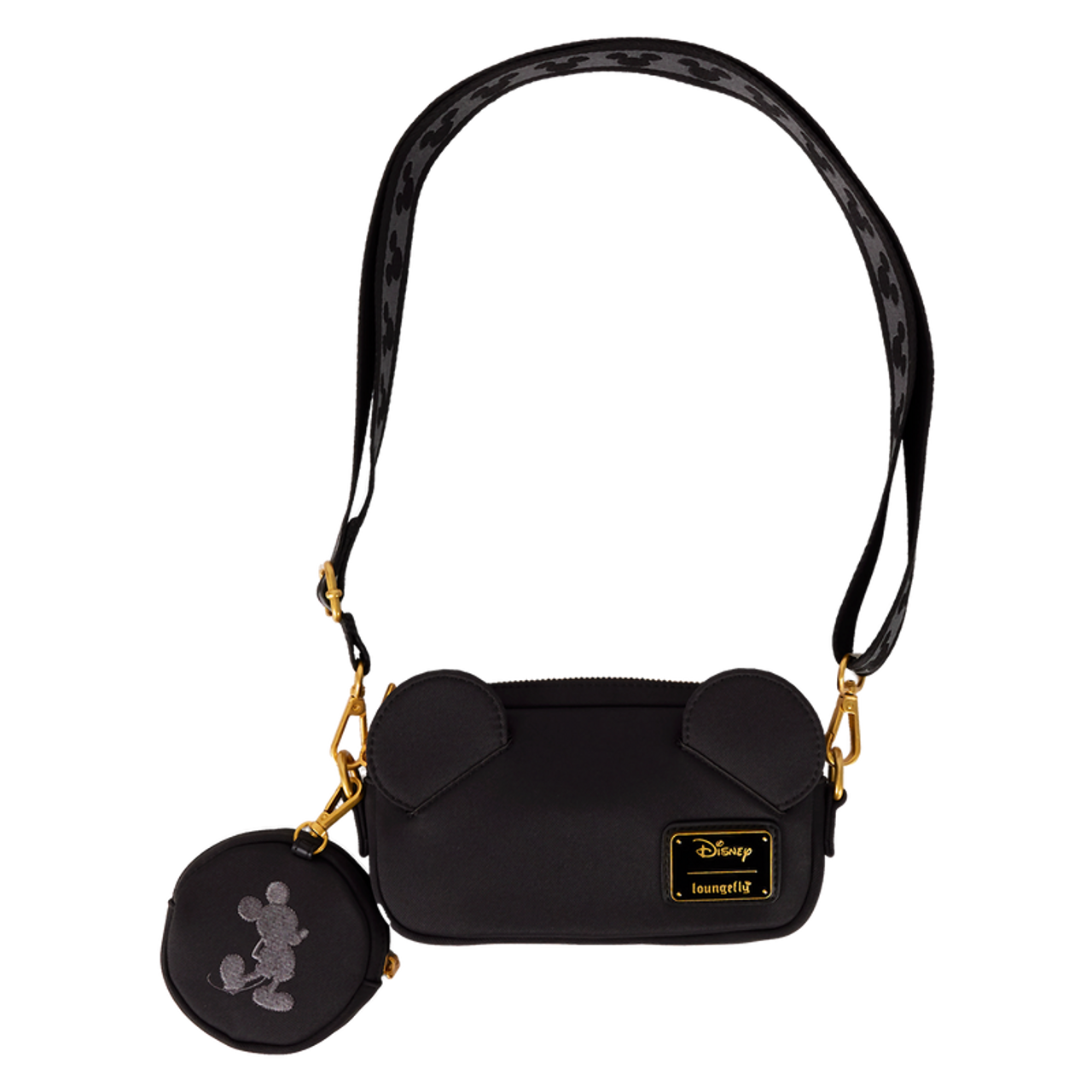 ★LOUNGEFLY★Mickey Mouse Crossbody Bag with Coin Bag Mickey Mouse Nylon Sling Crossbody Bag with Coin Bag
