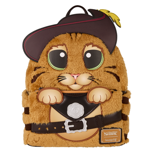 Shrek Puss In Boots Plush Cosplay Mini Backpack