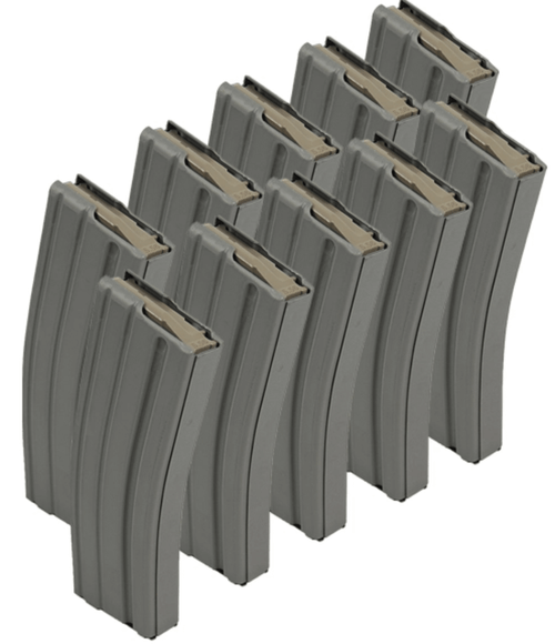 DSG Gray Teflon Coated Aluminum 5.56mm 30rd Magazine w/ MAGPUL Anti-tilt Follower- Pack of 10- REBUILD KIT
