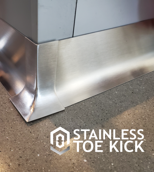 Easy Sweep Cove Toe Kick Outside Corner -Stainless (Grained)