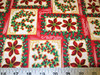 Discount Fabric Quilting Cotton Christmas Poinsettia and Holly Frames T15