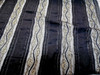 Discount Fabric Stretch Mesh Lace Black Metallic Gold Striped Floral Sheer B502