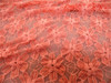 Discount Fabric Stretch Mesh Lace Bright Coral Embroidered Floral Sheer B503
