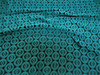 Discount Fabric Stretch Mesh Lace Black Teal Embroidered Circles Sheer D504