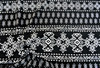 Printed Liverpool Textured Fabric 4 way Stretch Black Ivory Aztec H602