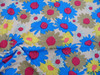 Bullet Printed Liverpool Textured Fabric 4 way Stretch Blue Yellow Pink Tan Floral V30