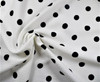 Bullet Printed Liverpool Textured Fabric Stretch Ivory Black Polka Dot P31