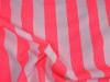 Bullet Printed Liverpool Textured Fabric Stretch Neon Pink White 1 inch Stripe P22