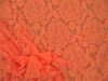 Embroidered Stretch Lace Floral Neon Coral